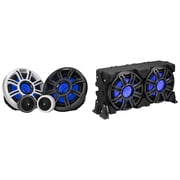 Kicker Marine 51MSS65 Premium 6.5" Components & 51MWLE104 10" Loaded Enclosure, LED Marine Audio Upgrade