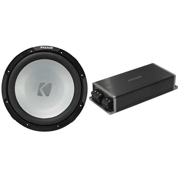 Kicker Marine KPX500.1 Powersports Amp & 12" 2 Ohm Subwoofer Audio Upgrade