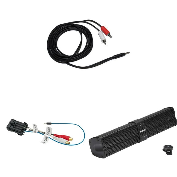 Kicker PowerBar 47KPB1 6 Speaker Amplified Sound Bar & Adapter for Polaris Ride Command