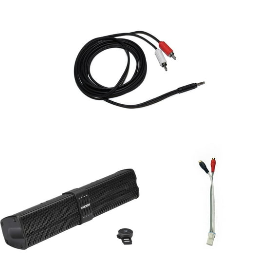 Kicker PowerBar 47KPB1 6 Speaker Amplified Sound Bar & Non-Ride Command RCA Adapter