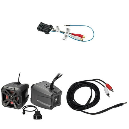 Kicker PowerCans 6.5" Powered LED Enclosures & Adapter for Polaris Ride Command