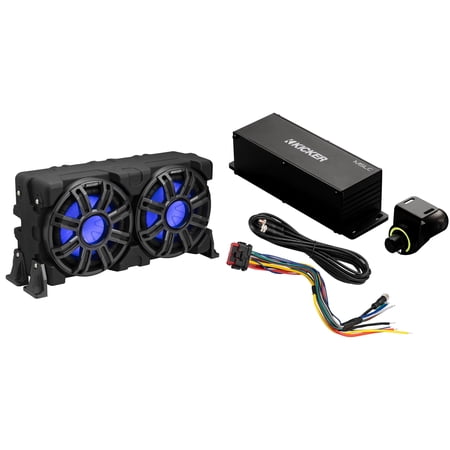 Kicker Premium Marine 10” 4O MWLE Marine Loaded Enclosure & MSLC RGBW LED Controller w/ Remote