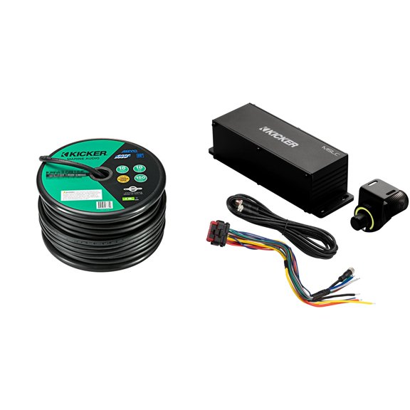 Kicker Premium Marine RGBW Lighting Install Kit MSLC RGBW Controller + 50MSRGBW150 True White RGBW Marine Wire DIY Boat Audio Lighting Upgrade