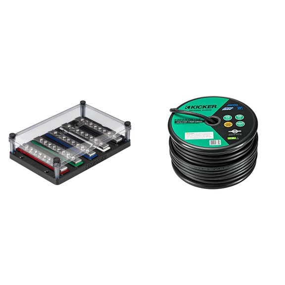 Kicker Premium Marine RGBW Wire & Distribution Block Bundle DIY Boat Lighting Upgrade