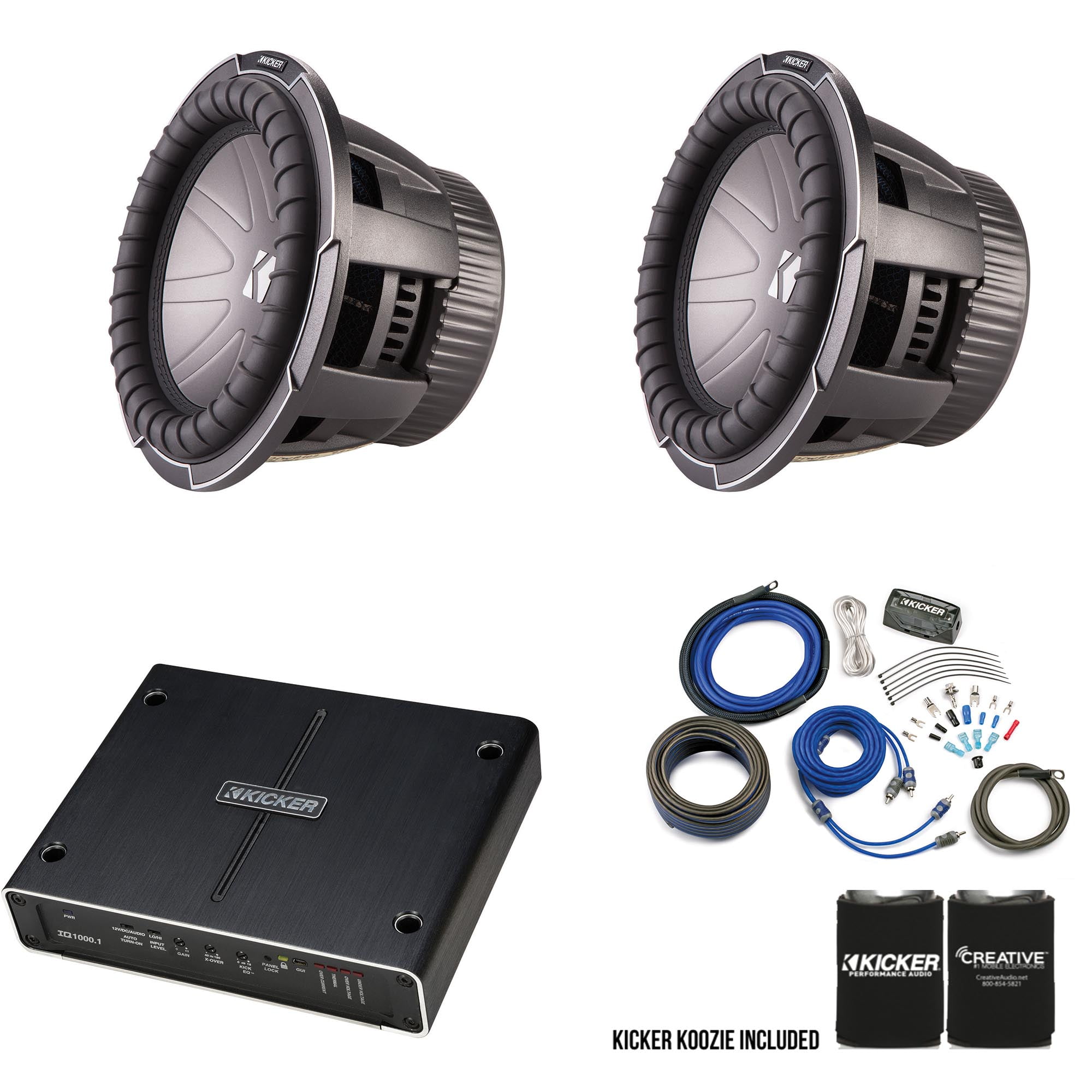 Kicker QClass Bundle Two 42CWQ102 10" CompQ Subwoofers With