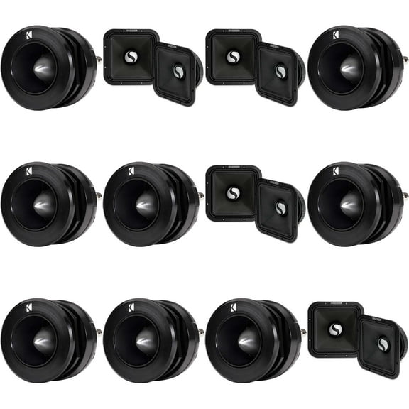 Kicker ST-Series PA ST4TW 1.5" Bullet Tweeter & ST9MR4 9" Mid Range Bundle ( 8 tweeters )