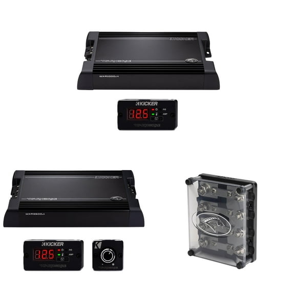 Kicker Warhorse Competition Bundle 3600 Watt Mono Amp & 1000 Watt 4 ch. Amp  ( Includes Fuse-able Distribution Block )