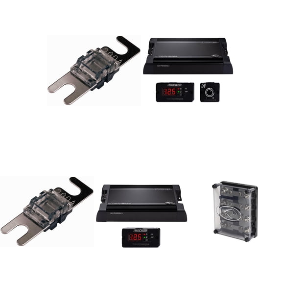 Kicker Warhorse Competition Bundle 3600 Watt Mono Amp & 1000 Watt 4 ch. Amp ( Includes Fused Distribution Block (4) 200 AFS )