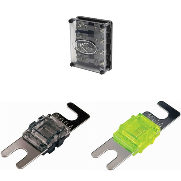 Kicker Warhorse HPFD4 Fused Way Distribution Block & (4 ) AFS 200 / 100 Amp Fuse Bundle