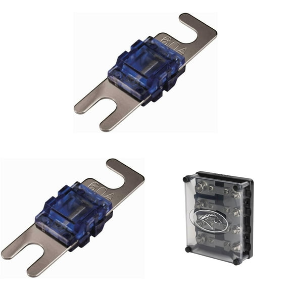 Kicker Warhorse HPFD4 Fused Way Distribution Block & (4 ) AFS 60 Amp Fuse Bundle