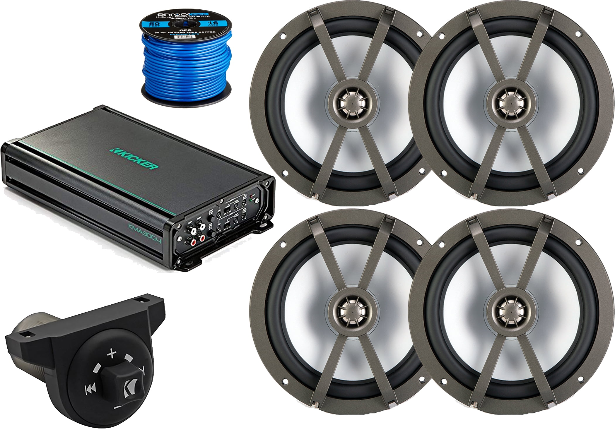 Kicker WeatherProof Bluetooth Interface Polaris Fit Controller, 4x75Watt 4Channel Weather