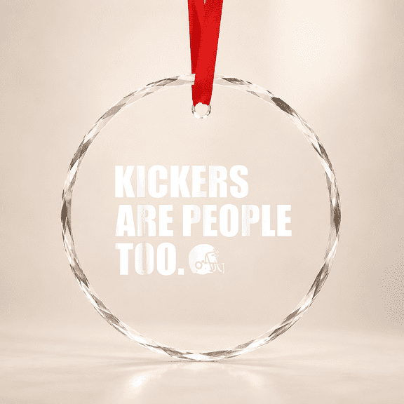 Kickers Are People Too Funny Fantasy Football Draft Glass Ornament
