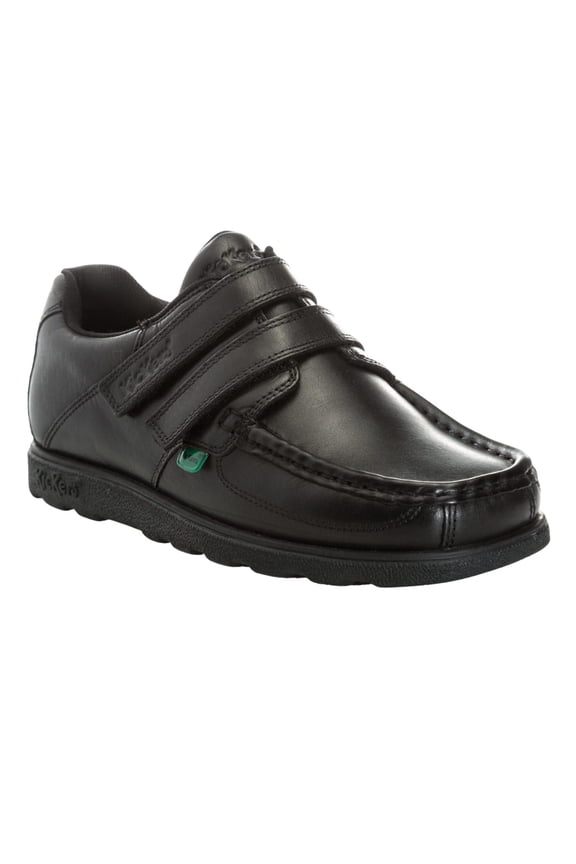 Boys Fragma Leather Hook and Loop School Shoes