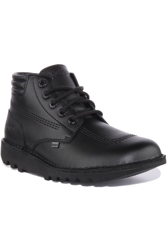 Kick Hi Padded Unisex Lace Up Leather Ankle Boot In Black Size 12M