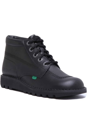 Kick Hi Unisex Lace Up Casual Leather Ankle Boots In Black Size 7.5M/8.5F