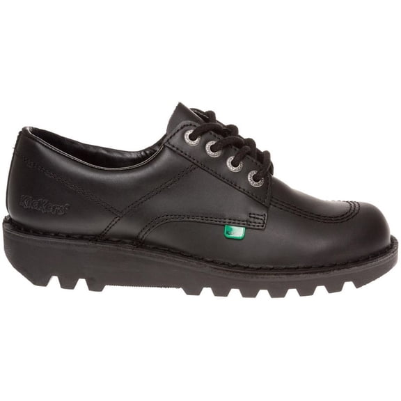 Kickers Kick Lo Core Unisex Lace Up Leather Shoes In Black Blue Size 9M/10F