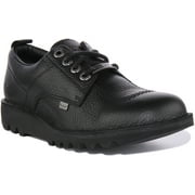 Kickers Kick Lo Tumble Unisex Premium Leather Lace Up Shoes In Black Size 10M