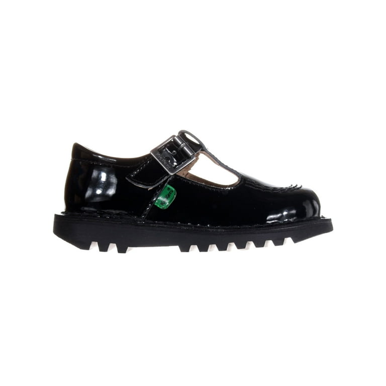 Kickers Kick T Bar Patent Leather Infant Girls Kids School Shoe Black UK 9 Walmart