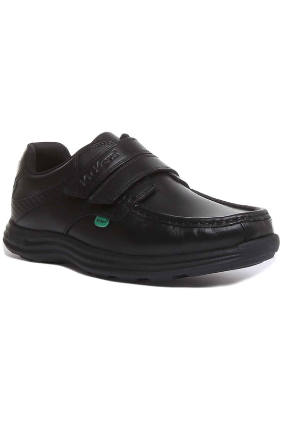 Reasan Strap Men's 2 Strap Hook And Loop Shoes In Black Size 7.5