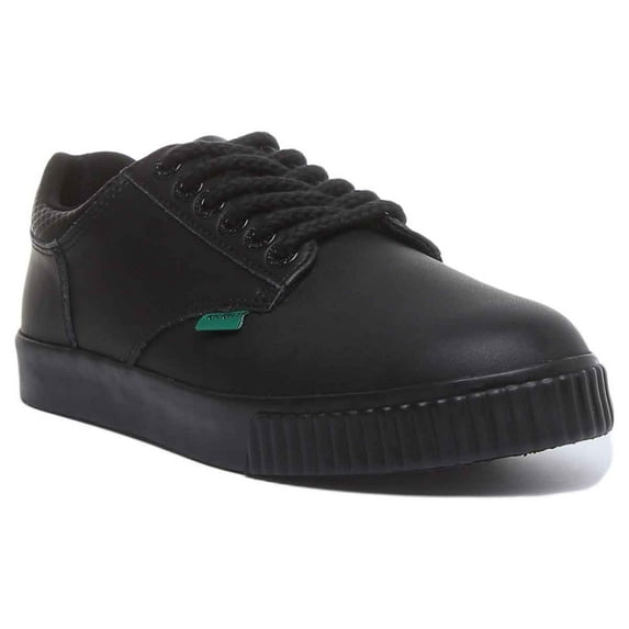 Kickers Tovni Flex Youth Bold Rubber Sole Lace Up Shoes In Black Size 4
