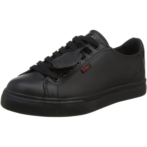 Kickers Tovni Lacer Y Black Leather Junior School Shoes