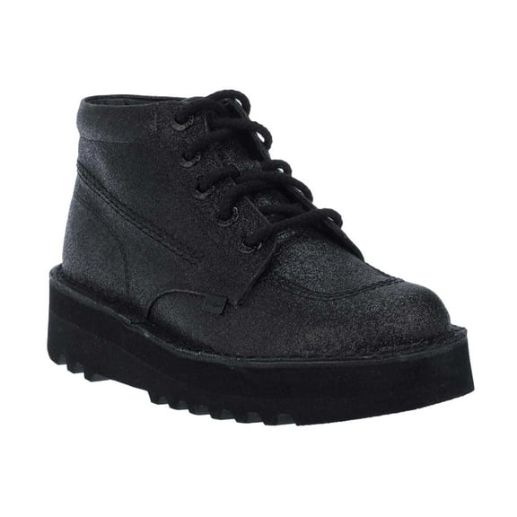 Kickers Womens Kick Hi Glitter Leather Stack Heel Boots