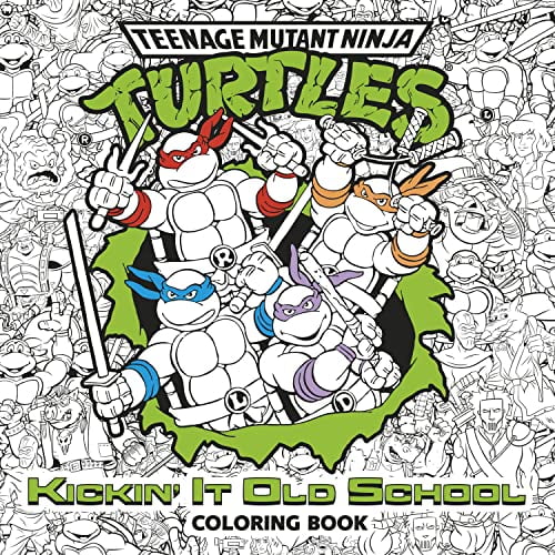 Pre-Owned Kickin It Old School Coloring Book Teenage Mutant Ninja Turtles Adult Coloring Book Paperback Random House