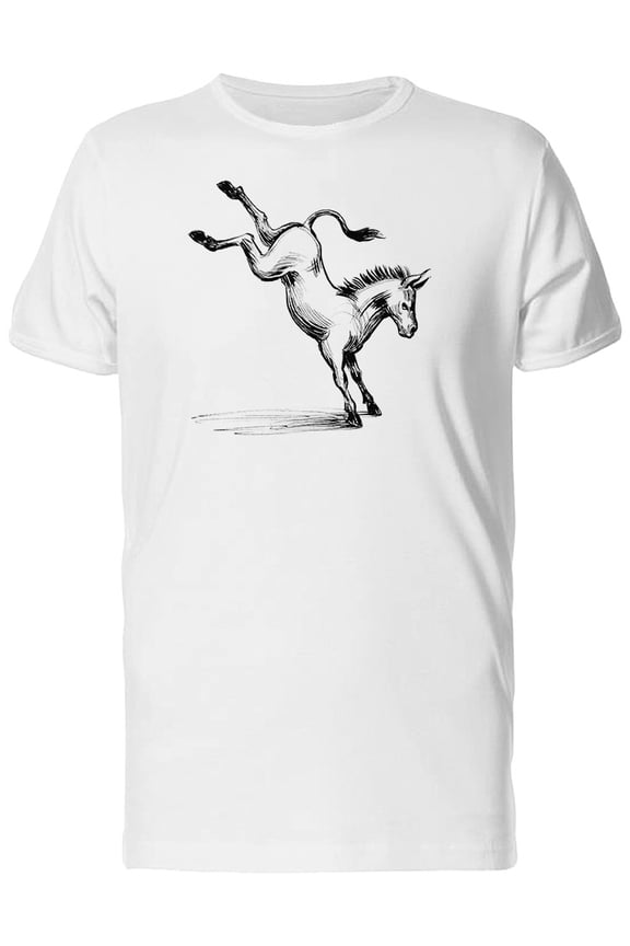 Kicking Donkey Sketch T-Shirt Men -Image by Shutterstock, Male 3X-Large