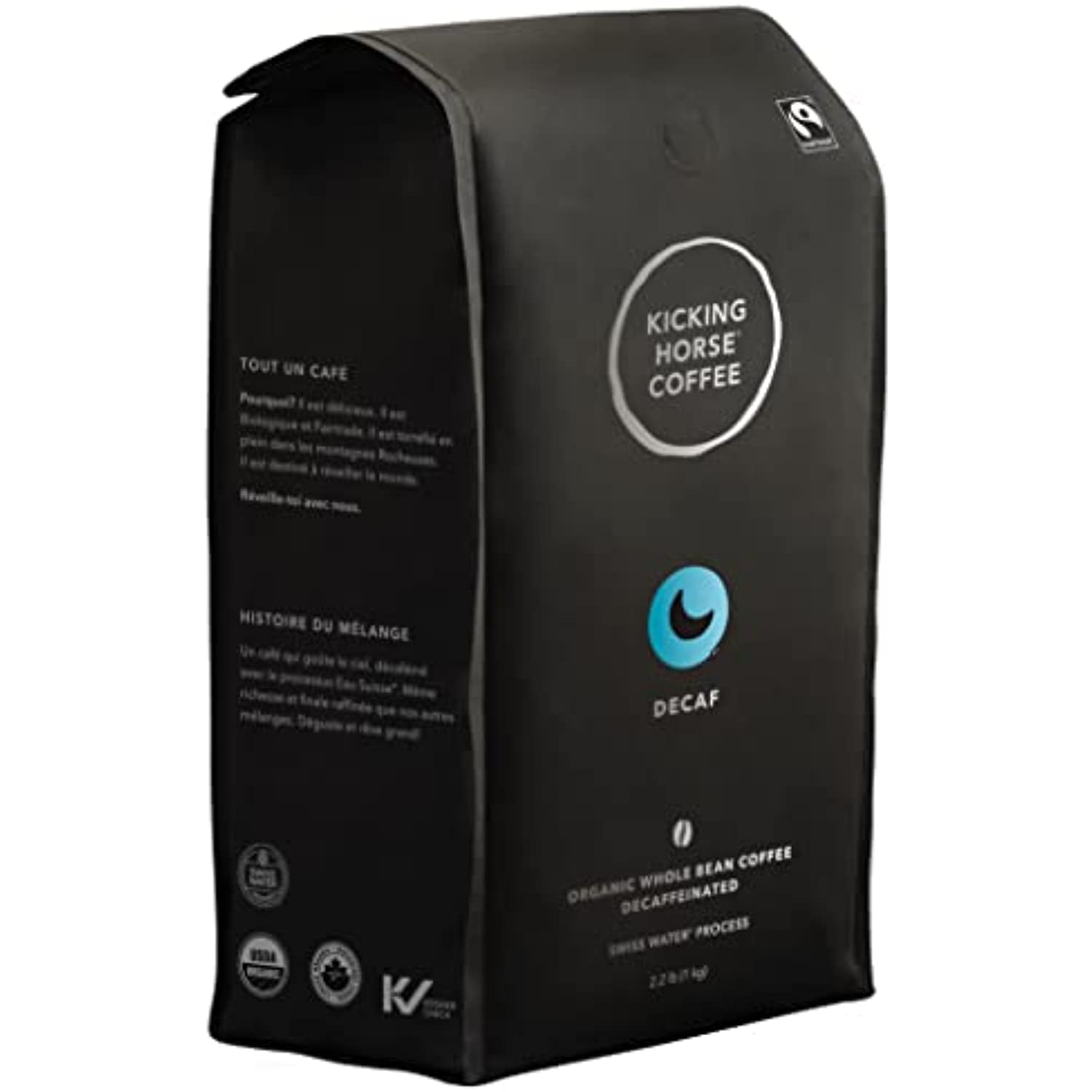 Kicking Horse Coffee Decaf, Swiss Water Process, Dark Roast, Whole Bean