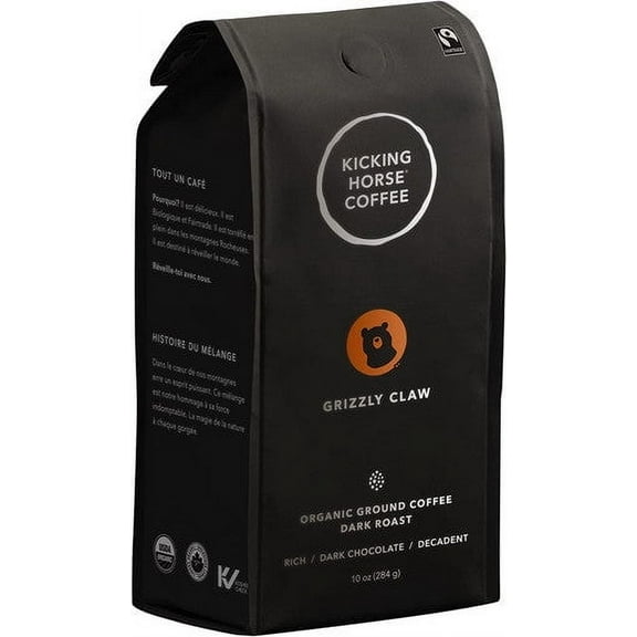 Kicking Horse Coffee, Grizzly Claw, Dark Roast, Ground Coffee, 10 oz