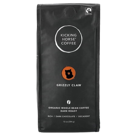 Kicking Horse Coffee Grizzly Claw Organic Dark Whole Bean Coffee, 10 oz