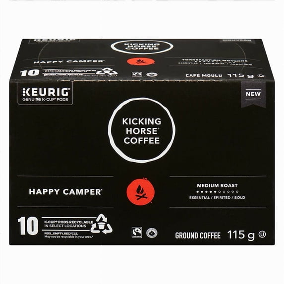 Kicking Horse Coffee Happy Camper Medium Roast K-Cups 10-Pack 115g (4oz)