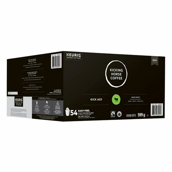 Kicking Horse Coffee KICK ASS Dark Roast K-CUP Coffee, 54 K-Cups - 599g/21.1 oz