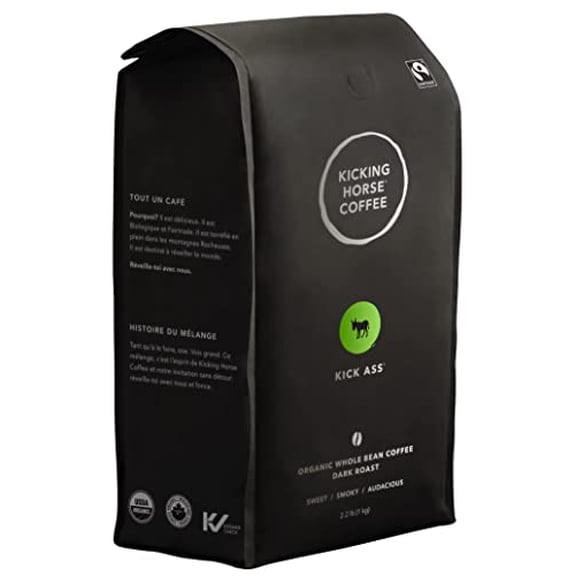 Kicking Horse Coffee, Kick Ass, Dark Roast, Whole Bean, Certified Organic, Fairtrade, Kosher Coffee, 2.2 Lb, 35.2 Ounce