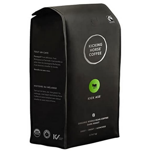 Kicking Horse Coffee, Kick Ass, Dark Roast, Whole Bean, Certified Organic, Fairtrade, Kosher Coffee, 2.2 Lb, 35.2 Ounce