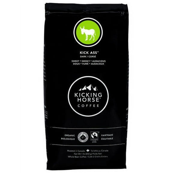 Kicking Horse Coffee, Kick Ass, Whole Bean Coffee, 454g/1 lb {Imported from Canada}