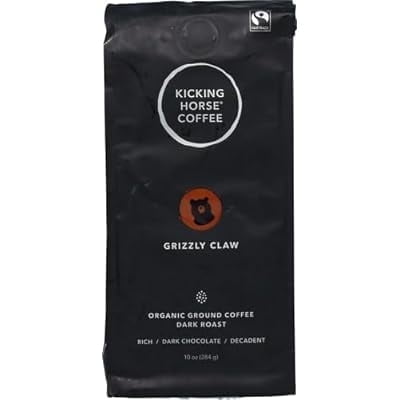Kicking Horse Coffee Organic Dark Roast Whole Bean Grizzly Claw 10 oz Pack of 4