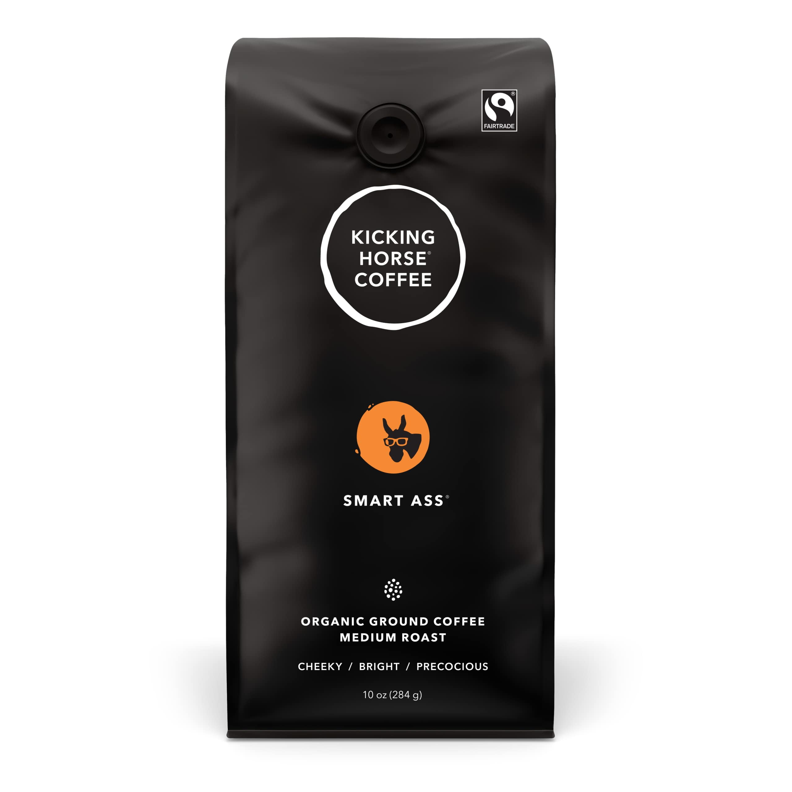 Kicking Horse Coffee, Smart Ass, Medium Roast, Ground,Certified Organic, Fairtrade, Kosher Coffee, 10 Ounce (Pack Of 1)