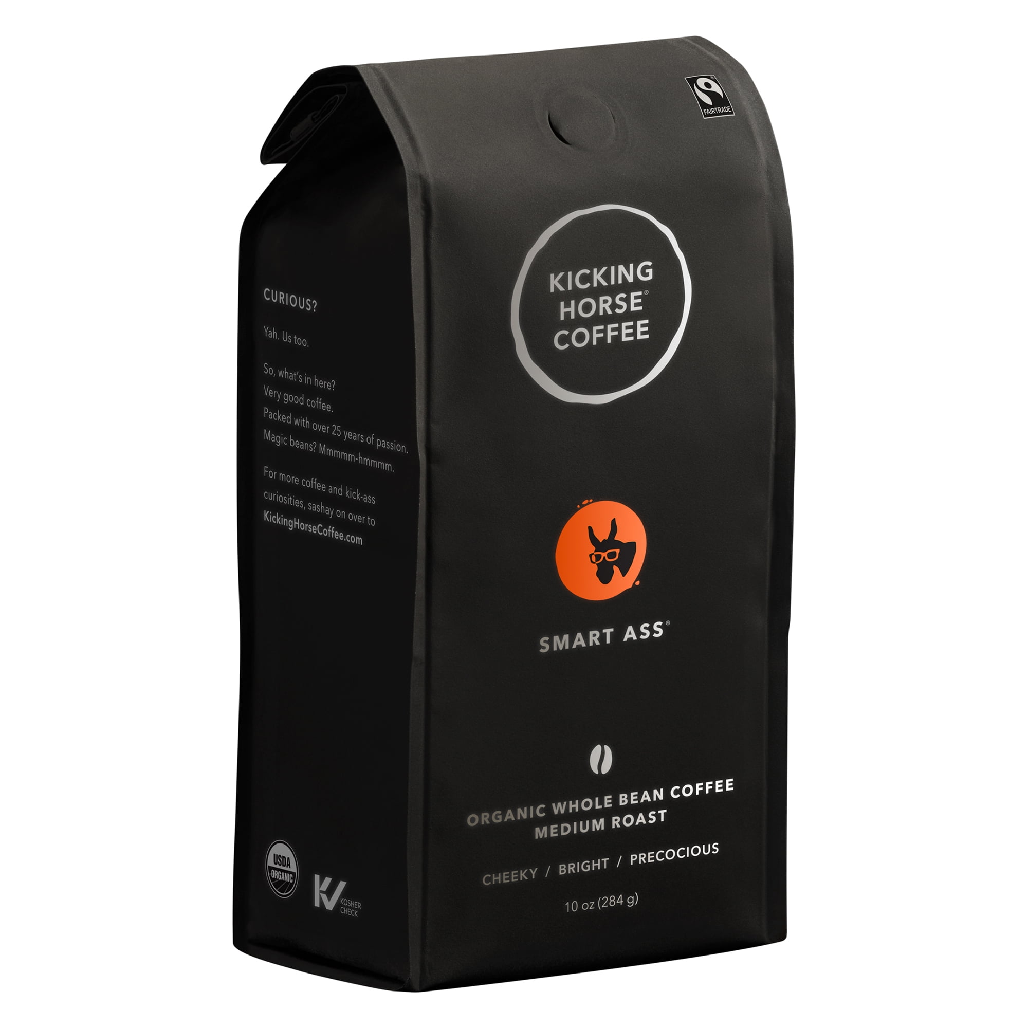 Kicking Horse Coffee, Smart Ass, Medium Roast, Whole Bean, 10.0 OZ