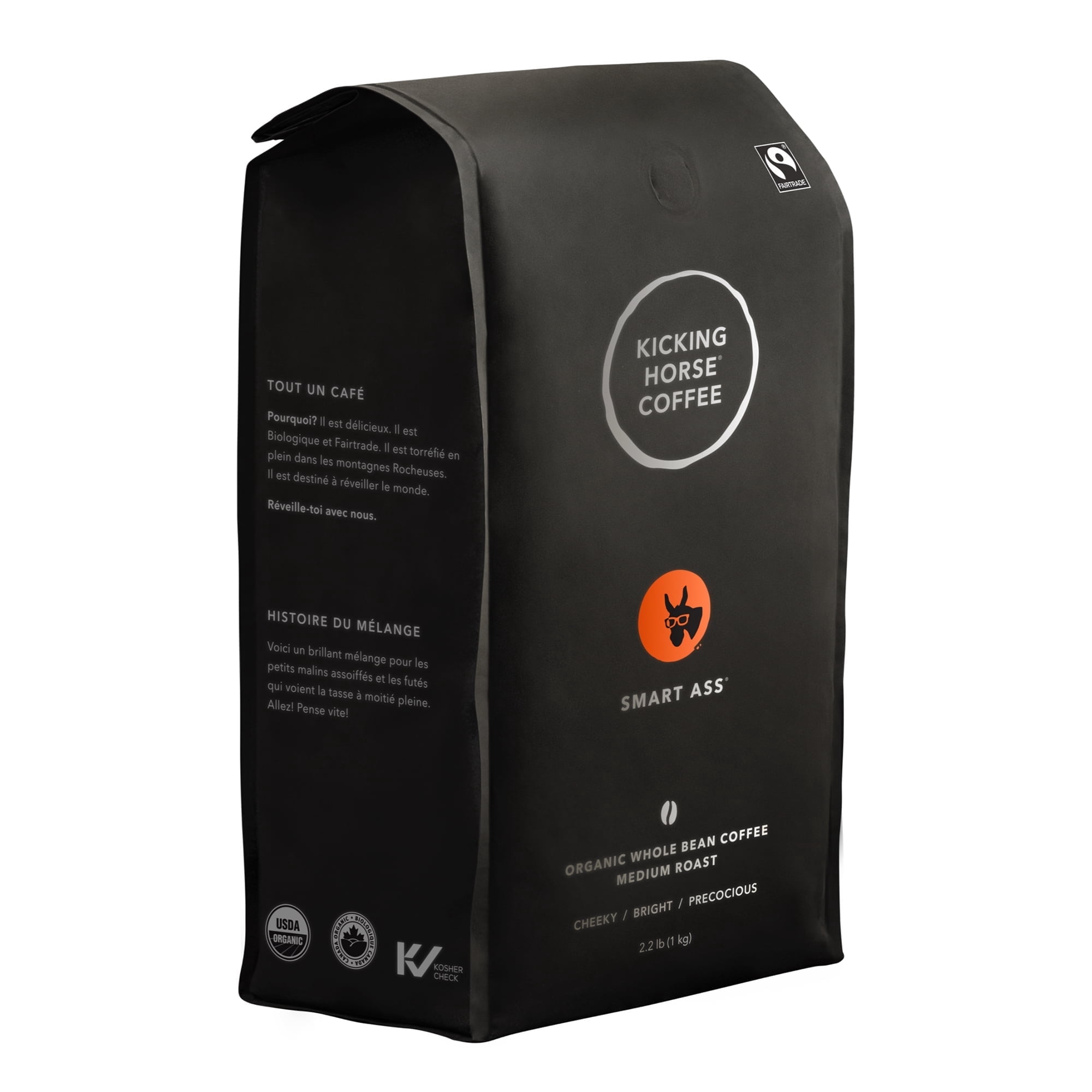 Kicking Horse Coffee, Smart Ass, Medium Roast, Whole Bean, 2.2 lb Bag