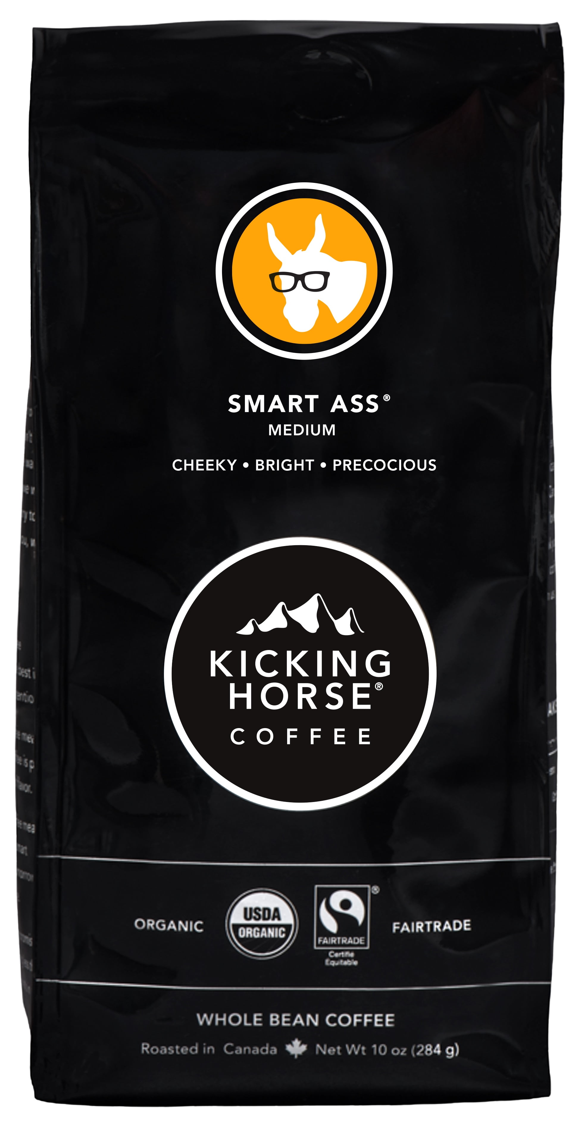 Kicking Horse Coffee Smart Ass Whole Bean Coffee, 10 Oz, Pack of 6
