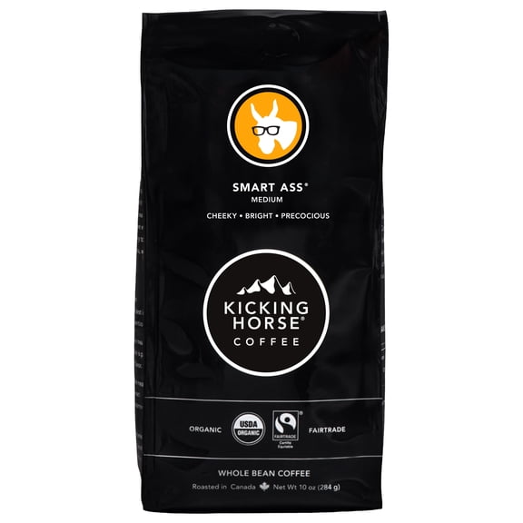 Kicking Horse Coffee Smart Ass Whole Bean Coffee, 10 Oz, Pack of 6