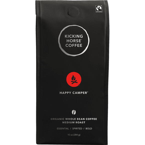Kicking Horse Happy Camper Whole Bean Coffee, Medium Roast, 10 oz Bag