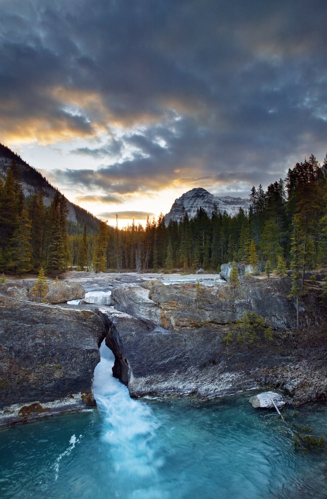 Kicking Horse River At The Natural Bridge Yoho National Park British Columbia Canvas Art - Darwin Wiggett Design Pics (22 x 34)