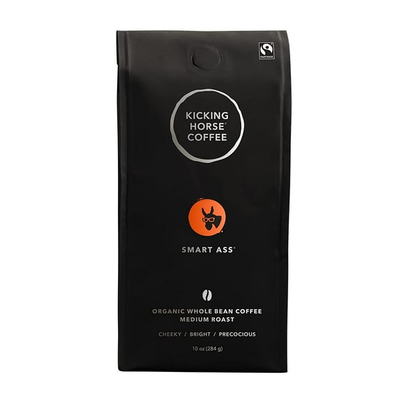 Kicking Horse, Smart Ass, Medium, Whole Bean Coffee, 10 oz Pack of 4