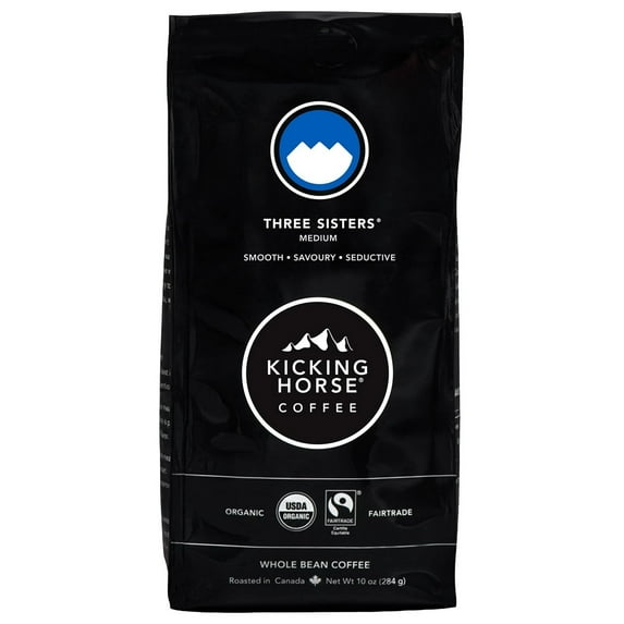 Kicking Horse, Three Sisters, Medium, Whole Bean Coffee, 10 oz Pack of 4