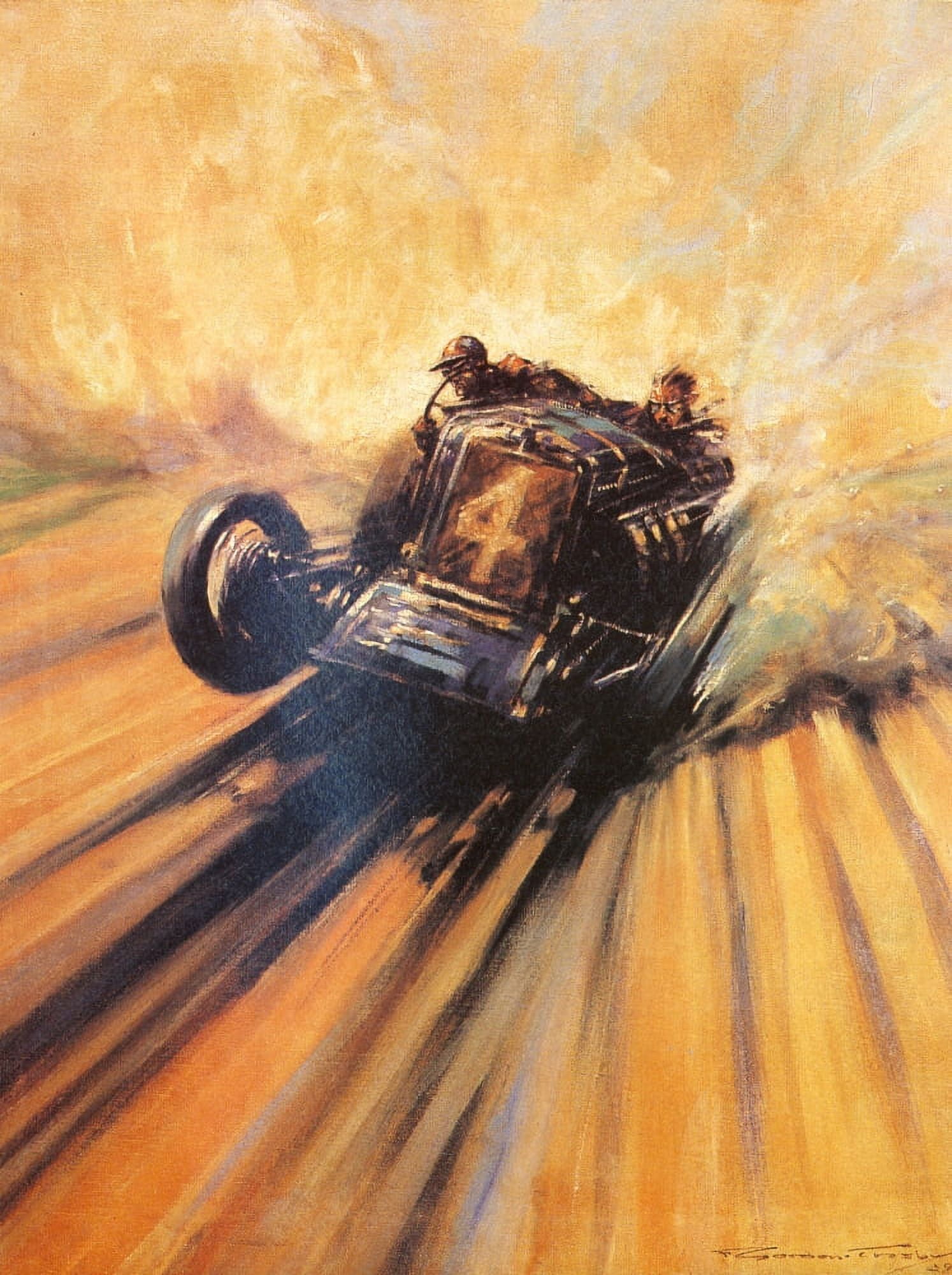Kicking up the Dust (From Autocar) Canvas Art - Frederick Gordon Crosby (18 x 24)