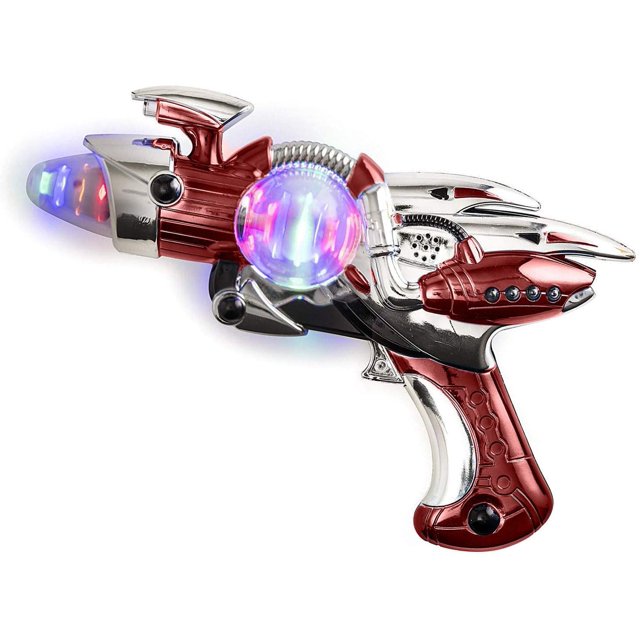 Kicko LOUD SHOOTER SPACE Red 11.5 Inches LightUp Noisy Blaster with Cool and Fun Super
