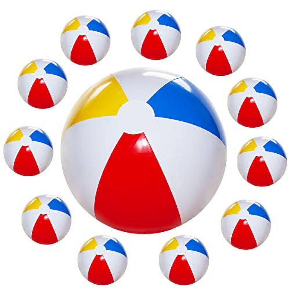 Kicko 12 Pack 12 Inch Inflatable Beach Balls Rainbow Colored Beachballs