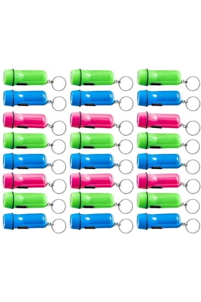 Mini Flashlight Keychain - 12 Pack Assorted Colors, Green, Light Blue and Pink, Batteries Included - for Kids, Party Favor, Goody Bag Filler, Prize, Pocket Size, Chain for Key